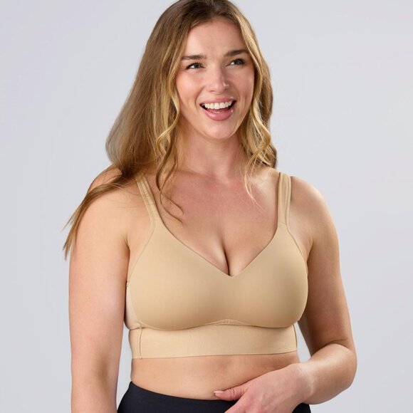Rhonda Shear 2Pk Molded Cup Bra with Wrap Back Size XL Black Beige Lounge 638.30 - Picture 8 of 9